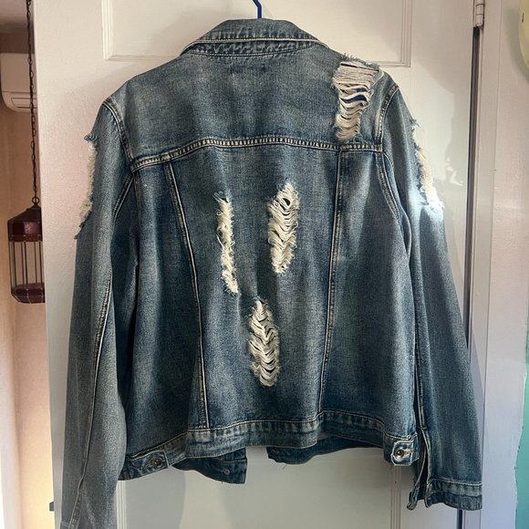 Forever 21 Distressed Jean Jacket - Picture 6 of 6